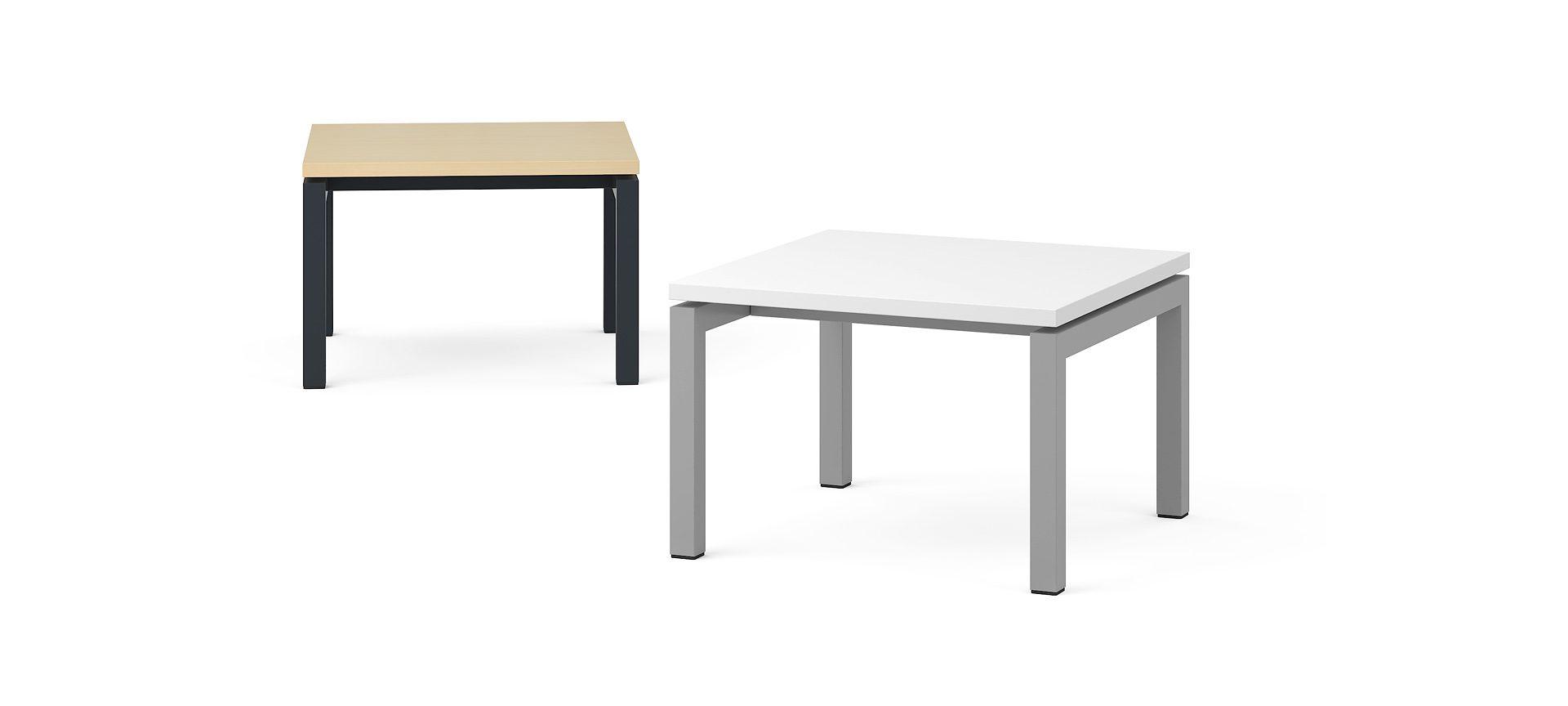 Kafijas galdiņš NOVA, 600x600x400 mm Kāju krāsa: E - balts, Galda virsmas krāsa: N2 - pelēks kubīta melamīns