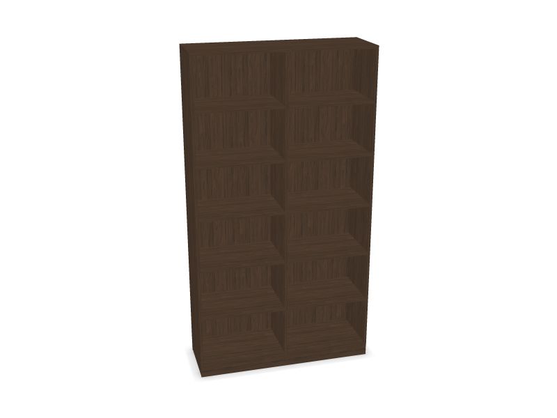 CHOICE bookcase, D4 - Dark walnut melamine, 1200x400