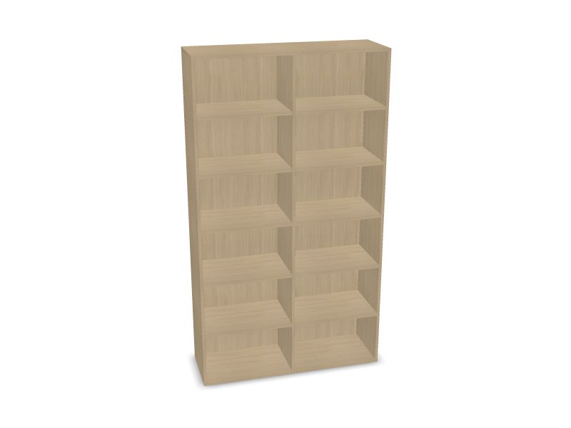 CHOICE bookcase, D1 - Whitened oak melamine, 1200x400