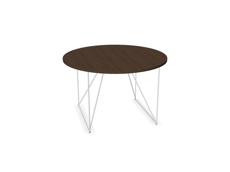 Круглый стол для совещаний AIR (6 мест) D4 - орех темный меламин E - Белая