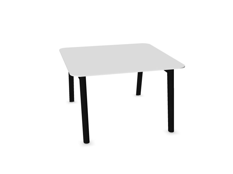Konferenču galds NOVA WOOD (4 vietas), W3 - pelni melnā krāsā, H70B02 - balts HPL /balts, 1200x1200