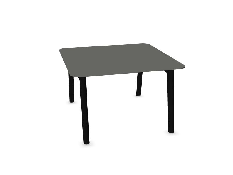 Стол для совещаний NOVA WOOD (4 места) Цвет: W3 - ясень в черном, Цвет столешницы: H17B03 - Серый HPL/Серый, Размеры: 1200x1200