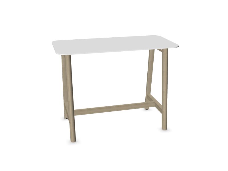 Augstais galds NOVA Wood Izmēri: 1400x700, Kājas: W2 - gaiši pelēki krāsoti pelni, Galda virsmas krāsa: H70B02 - balts HPL /balts