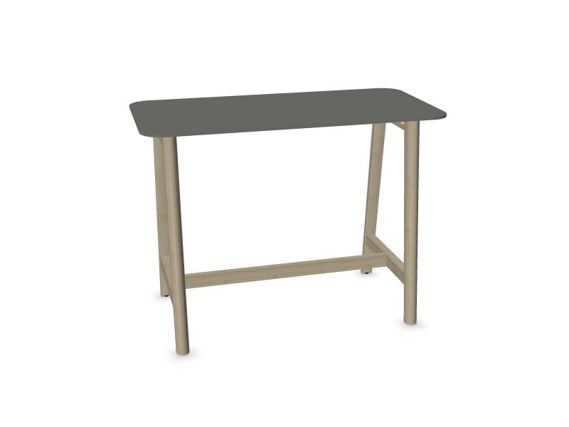 Высокий стол NOVA Wood, W2 - ясень, окрашенный в светло-серый цвет, 1400x700, H17B03 - Серый HPL/Серый