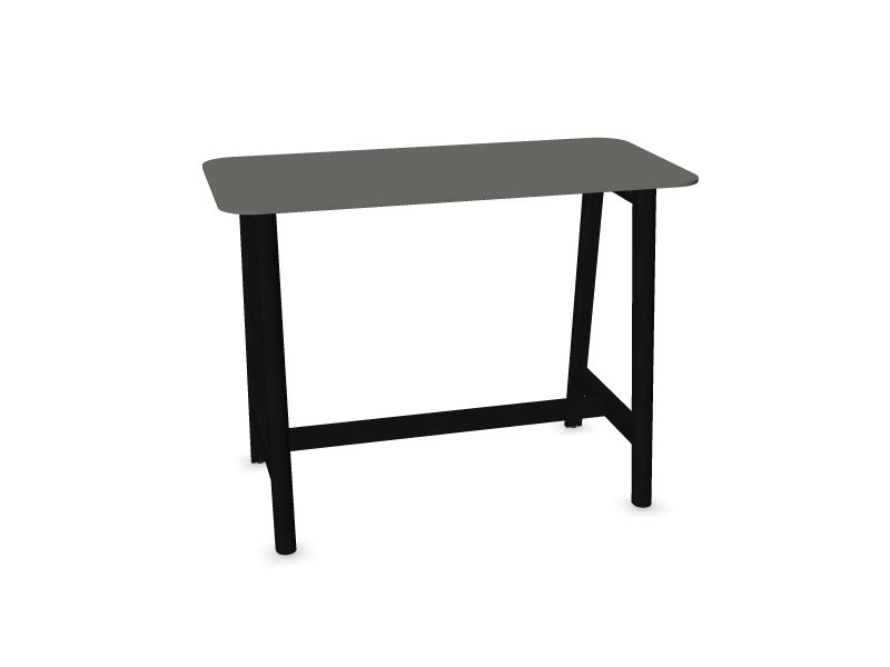 Augstais galds NOVA Wood Izmēri: 1400x700, Kājas: W3 - pelni melnā krāsā, Galda virsmas krāsa: H17B03 - pelēks HPL /pelēks