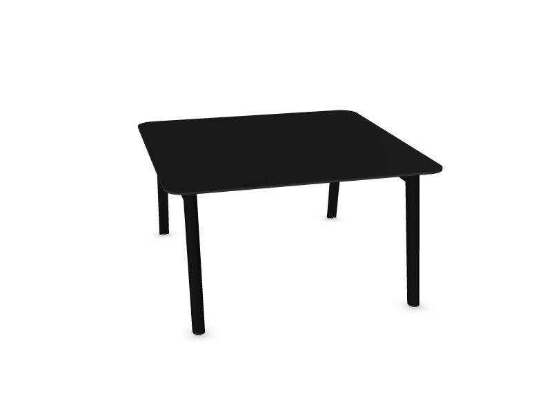 Konferenču galds NOVA WOOD (4 vietas) W3 - pelni melnā krāsā H16B01 - melns HPL /melns 1400x1400