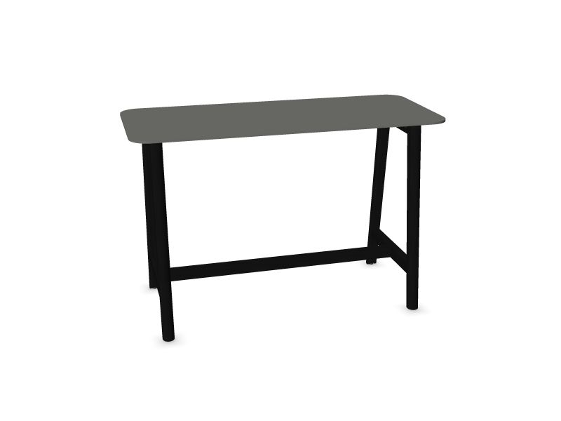 Augstais galds NOVA Wood Izmēri: 1600x700, Kājas: W3 - pelni melnā krāsā, Galda virsmas krāsa: H17B03 - pelēks HPL /pelēks