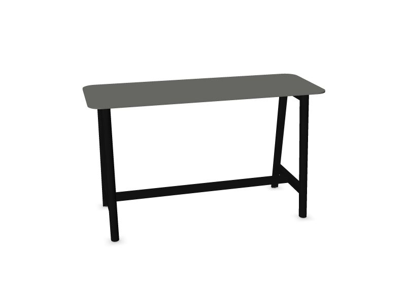Высокий стол NOVA Wood, W3 - ясень в черном, H17B03 - Серый HPL/Серый, 1800x700