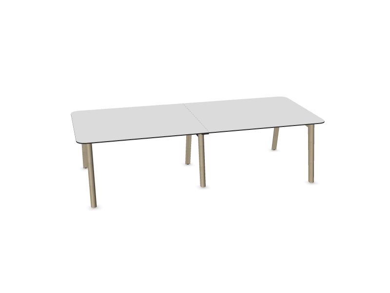 Стол для совещаний NOVA WOOD , W2 - ясень, окрашенный в светло-серый цвет, H70B01 - Белый HPL/Черный, 2800x1200