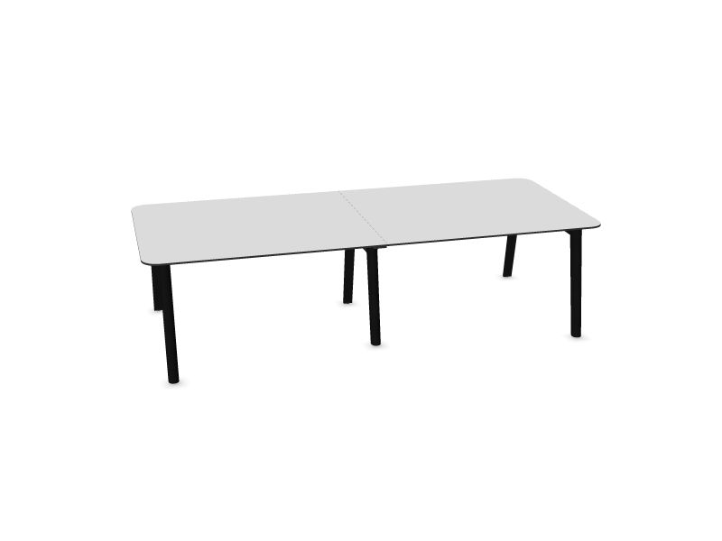 Стол для совещаний NOVA WOOD  Цвет: W3 - ясень в черном, Цвет столешницы: H70B01 - Белый HPL/Черный, Размеры: 2800x1200