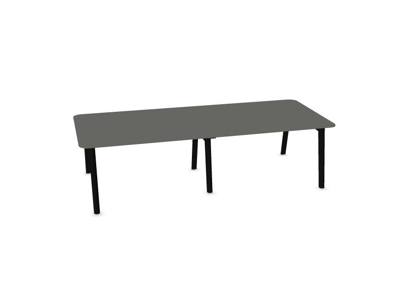 Konferenču galds NOVA WOOD Kājas: W3 - pelni melnā krāsā, Galda virsmas krāsa: H17B03 - pelēks HPL /pelēks, Izmēri: 2800x1200