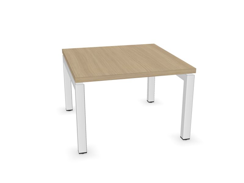 Kafijas galdiņš NOVA, 600x600x400 mm Kāju krāsa: E - balts, Galda virsmas krāsa: D1 - balināts ozola melamīns