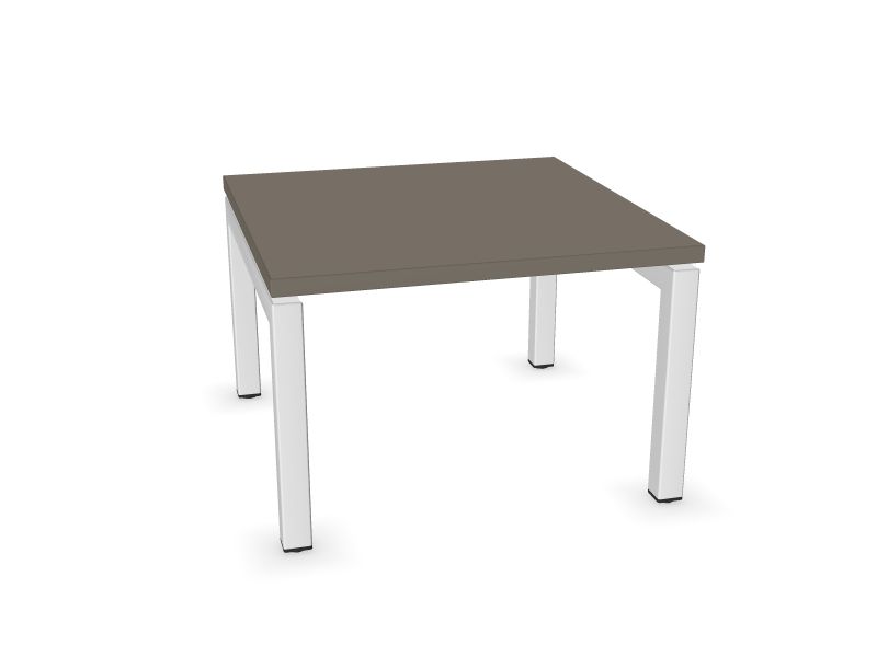 Kafijas galdiņš NOVA, 600x600x400 mm Kāju krāsa: E - balts, Galda virsmas krāsa: N2 - pelēks kubīta melamīns