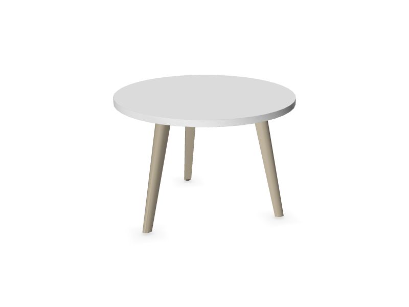 Круглый кофейный столик NOVA WOOD, М1 - белый меламин, W2 - ясень, окрашенный в светло-серый цвет