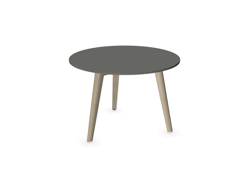 Круглый кофейный столик NOVA WOOD, W2 - ясень, окрашенный в светло-серый цвет, H17B03 - Серый HPL/Серый