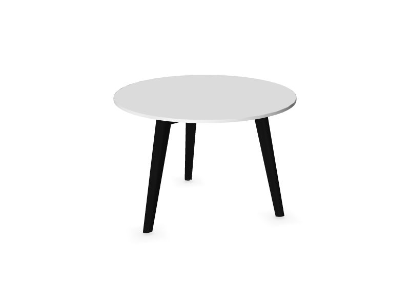 Круглый кофейный столик NOVA WOOD, W3 - ясень в черном, H70B02 - Белый HPL/Белый