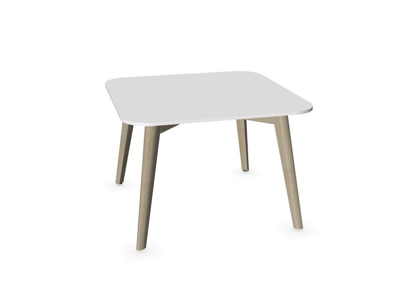 Квадратный кофейный столик NOVA WOOD Цвет: W2 - ясень, окрашенный в светло-серый цвет, Цвет столешницы: H70B02 - Белый HPL/Белый