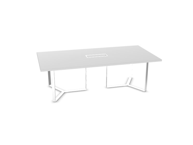 Konferenču galds PLANA Galda virsmas krāsa: M1 - balts melamīns, Izmēri: 2400x1200, Kāju krāsa: H - hroms, Krāsa: H - hroms