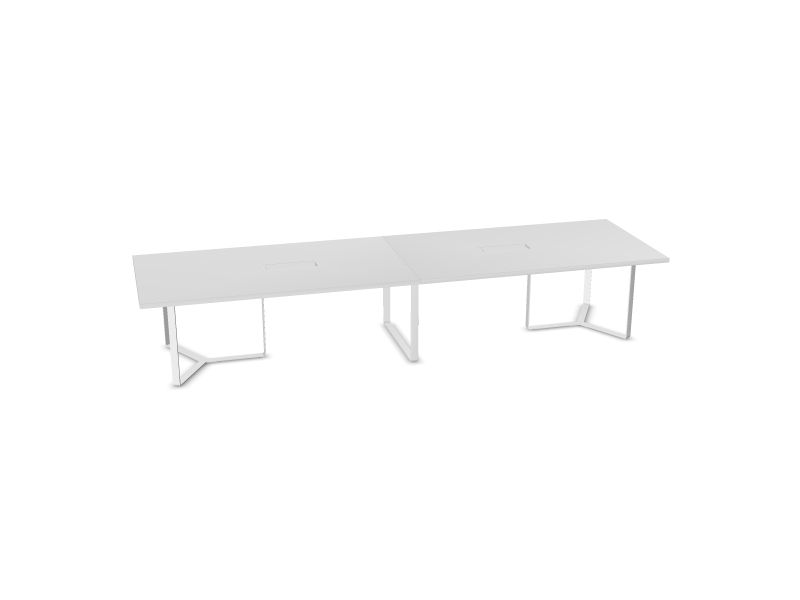 Konferenču galds PLANA Galda virsmas krāsa: M1 - balts melamīns, Kāju krāsa: E - balts, Krāsa: E - balts, Izmēri: 4200x1200