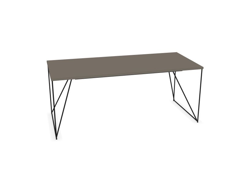 Компьютерный стол AIR, N2 - кубит меламин серый, A - Черная, 1800x800
