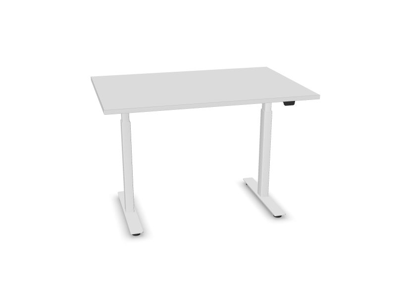 Электро-регулируемый компьютерный стол B-ACTIVE Цвет столешницы: M1 - Белый меламин, Цвет ножек: E - Белая, Размеры: 1200x800