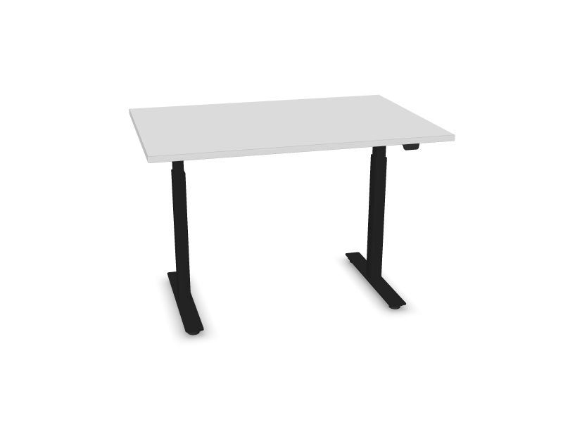 Электро-регулируемый компьютерный стол B-ACTIVE Цвет столешницы: M1 - Белый меламин, Цвет ножек: A - Черная, Размеры: 1200x800