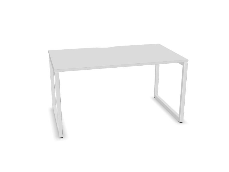 Компьютерный стол NOVA O, М1 - белый меламин, E - Белая, 1400 x 800