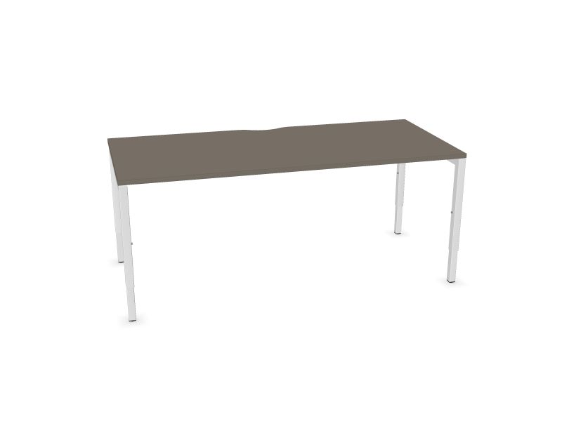 Компьютерный стол NOVA H, N2 - кубит меламин серый, E - Белая, 1800x800