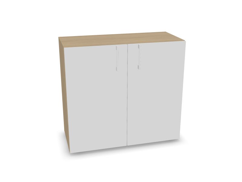 NOVA BASIC Cabinet w/o lock DNE203, D1 - Balināts ozola melamīns, 800x360x740