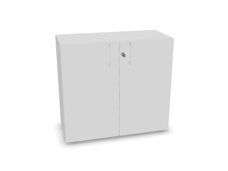 NOVA BASIC Cabinets w/lock, 1 shelf, DNE213, M1 - White melamine, 800x360x740