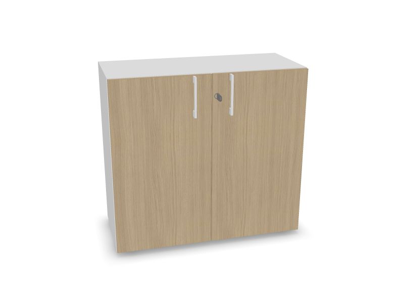 NOVA BASIC Cabinets w/lock, 1 shelf, DNE213, M1 - balts melamīns, 800x360x740