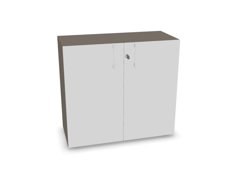 NOVA BASIC Cabinets w/lock, 1 shelf, DNE213, N2 - Cubanit grey melamine, 800x360x740