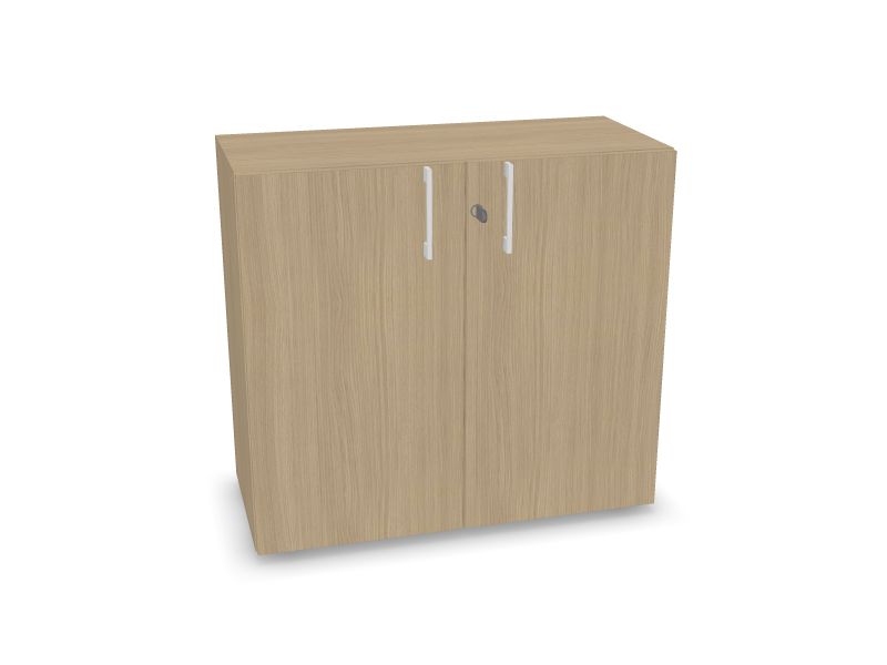 NOVA BASIC Cabinets w/lock, 1 shelf, DNE213, D1 - Whitened oak melamine, 800x360x740