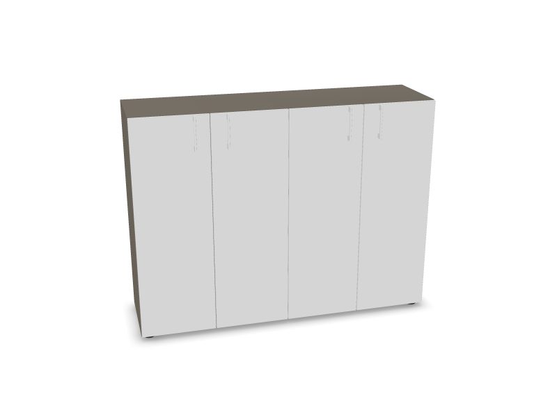 NOVA BASIC Cabinet w/lock. 4 shelves, N2 - Cubanit grey melamine, 1440x400x1085