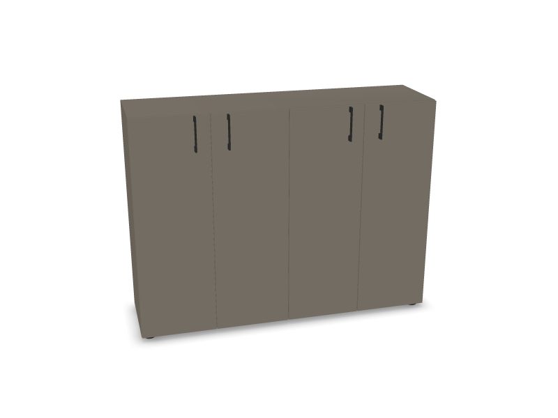 NOVA BASIC Cabinet w/lock. 4 shelves, N2 - Cubanit grey melamine, 1440x400x1085