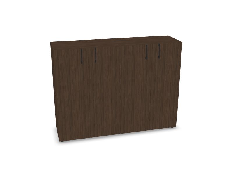 NOVA BASIC Cabinet w/lock. 4 shelves, D4 – tumšā valrieksta melamīns, 1440x400x1085