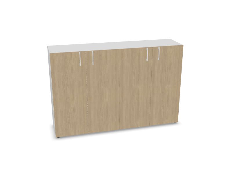 NOVA BASIC Cabinet w/lock. 4 shelves, M1 - balts melamīns, 1640x400x1085