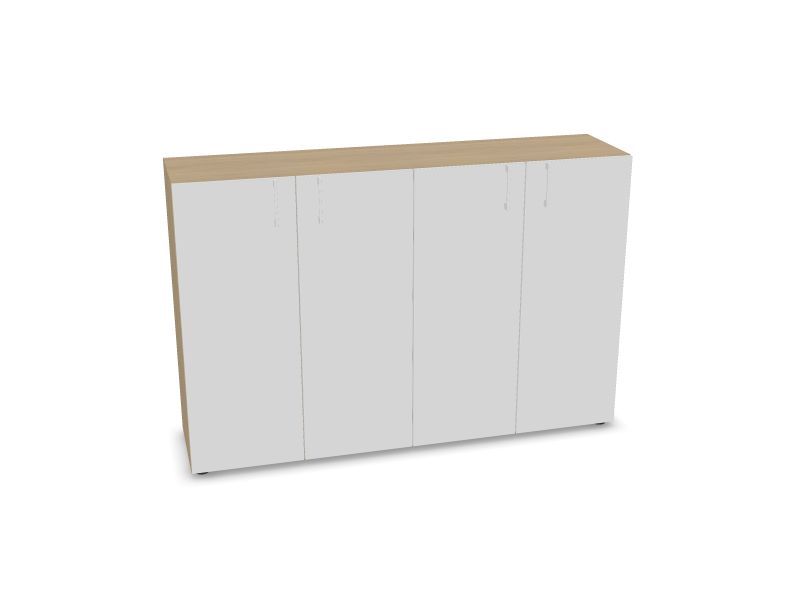 NOVA BASIC Cabinet w/lock. 4 shelves, D1 - Whitened oak melamine, 1640x400x1085