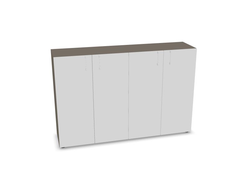 NOVA BASIC Cabinet w/lock. 4 shelves, N2 - Cubanit grey melamine, 1640x400x1085