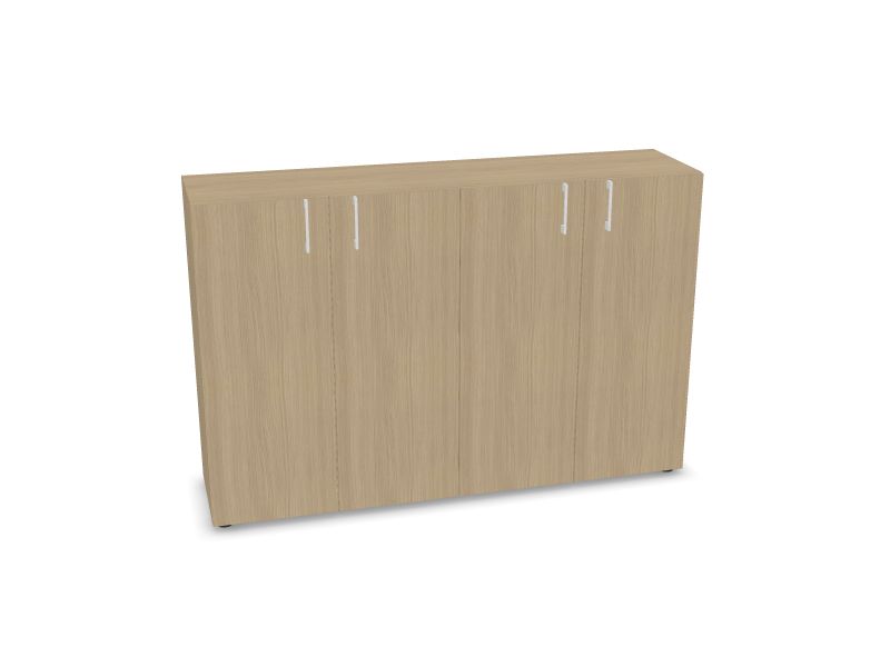 NOVA BASIC Cabinet w/lock. 4 shelves, D1 - Balināts ozola melamīns, 1640x400x1085