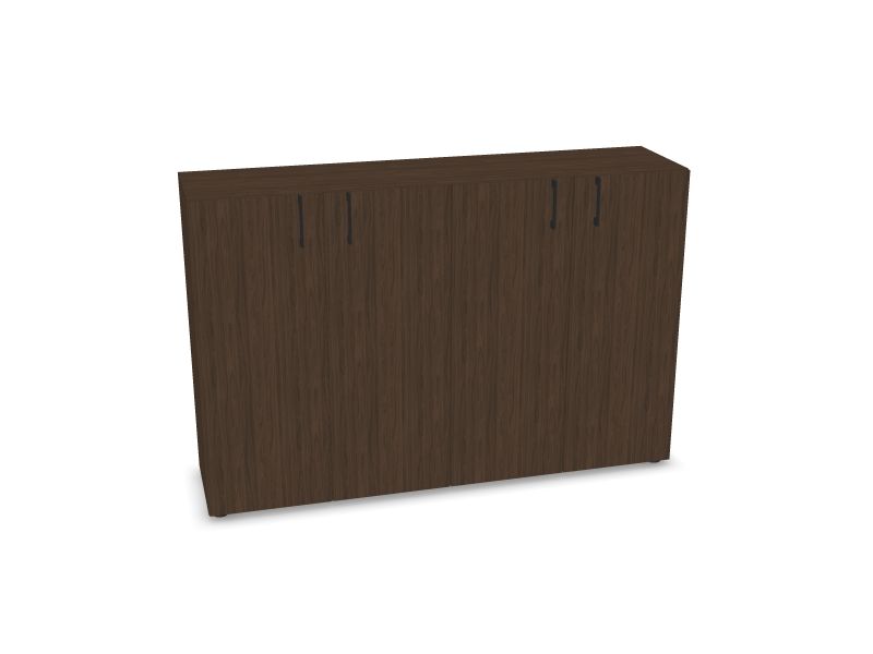 NOVA BASIC Cabinet w/lock. 4 shelves, D4 - Dark walnut melamine, 1640x400x1085