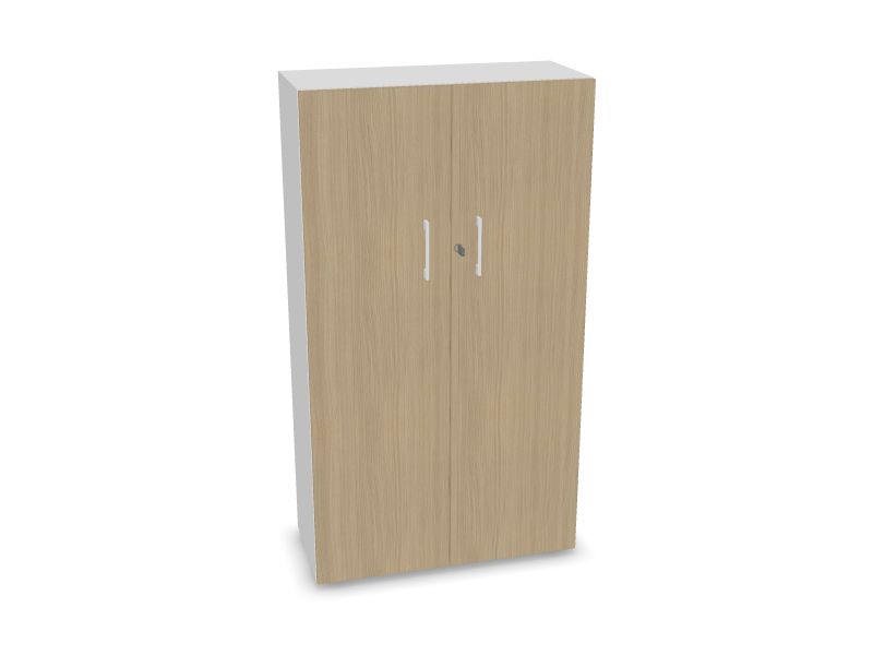 NOVA BASIC Cabinet w/lock DNE411, M1 - White melamine, 800x360x1444