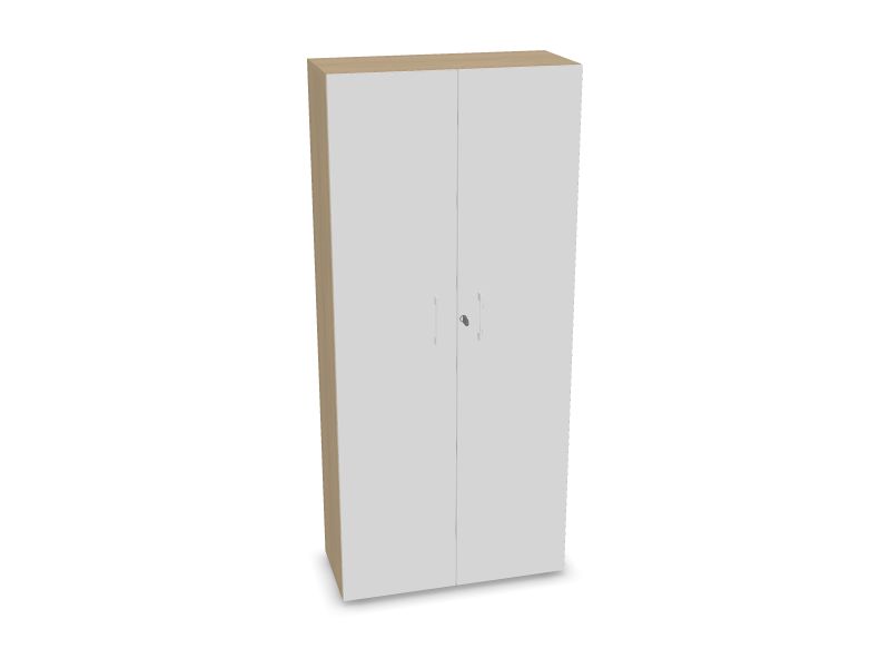 NOVA BASIC Cabinet w/lock DNE503, D1 - Whitened oak melamine, 800x360x1795