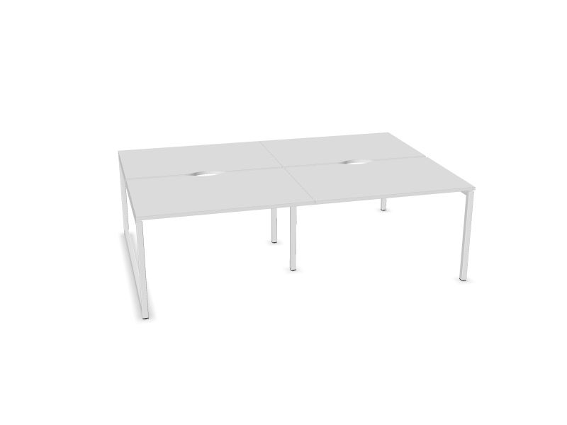 Biroja galdu sistēma NOVA O Kāju krāsa: E - balts, Galda virsmas krāsa: M1 - balts melamīns, Izmēri: 1200x1640
