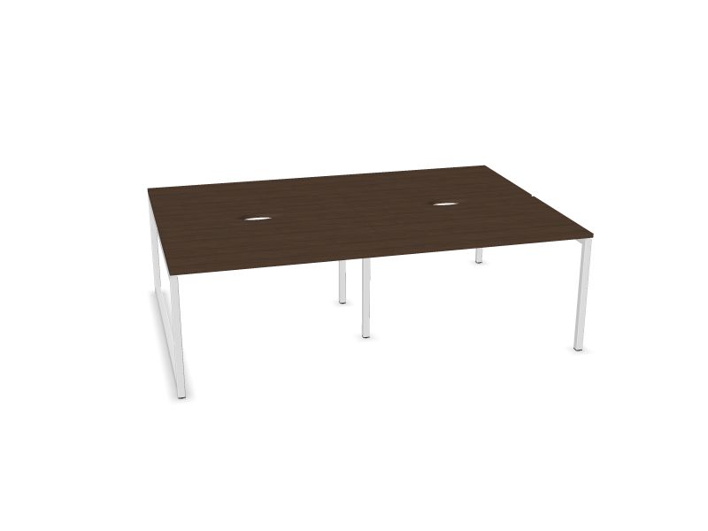 Biroja galdu sistēma NOVA O Kāju krāsa: E - balts, Galda virsmas krāsa: D4 - tumšs melamīna valrieksts, Izmēri: 1200x1640