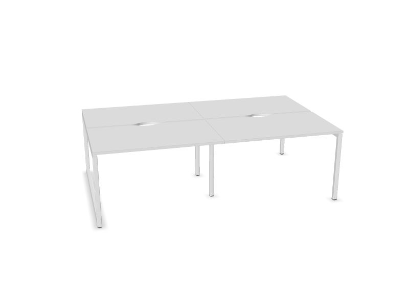 Biroja galdu sistēma NOVA O Kāju krāsa: E - balts, Galda virsmas krāsa: M1 - balts melamīns, Izmēri: 1200x1440