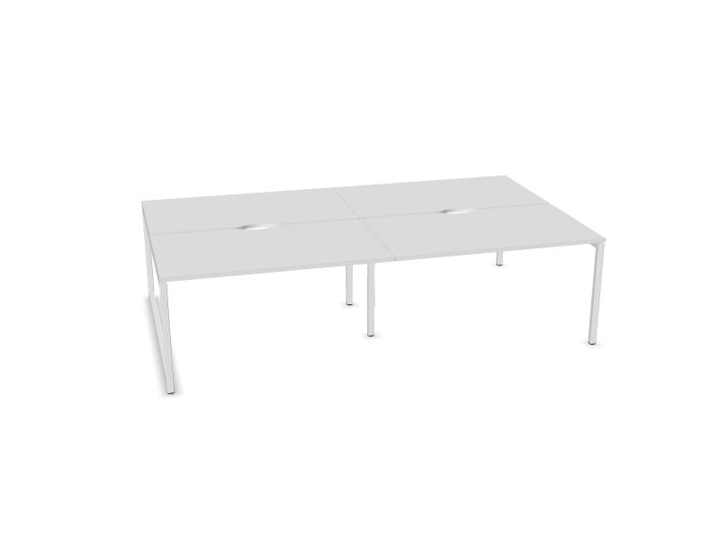 Biroja galdu sistēma NOVA O Kāju krāsa: E - balts, Galda virsmas krāsa: M1 - balts melamīns, Izmēri: 1400x1640