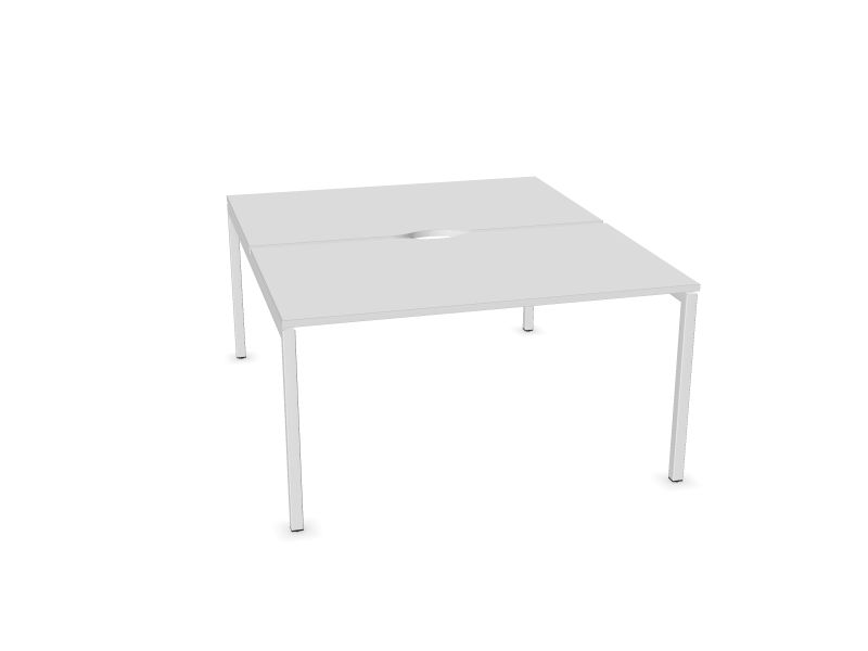Biroja galdu sistēma NOVA U Kāju krāsa: E - balts, Galda virsmas krāsa: M1 - balts melamīns, Izmēri: 1400x1640