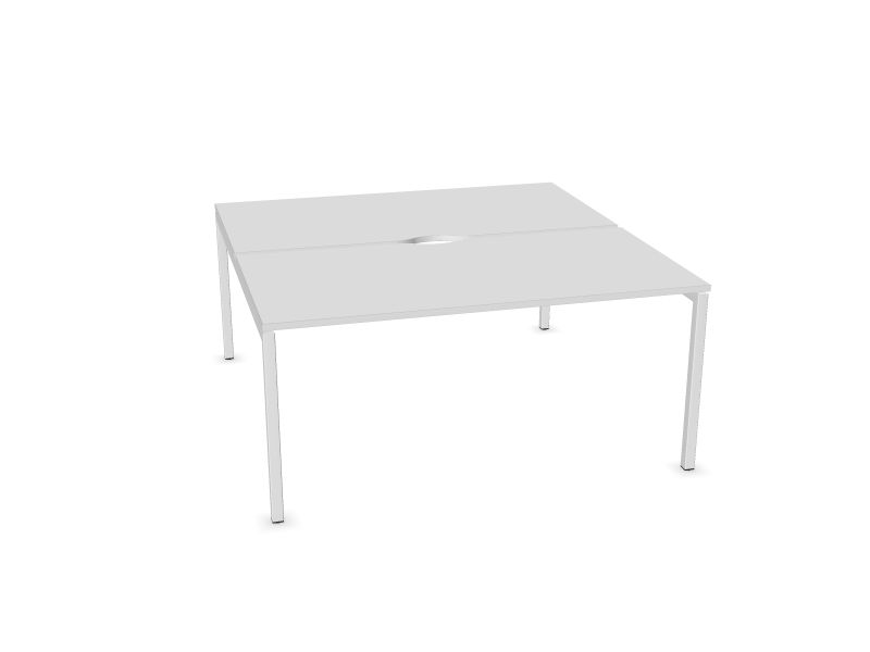 Biroja galdu sistēma NOVA U, M1 - balts melamīns, E - balts, 1600x1640