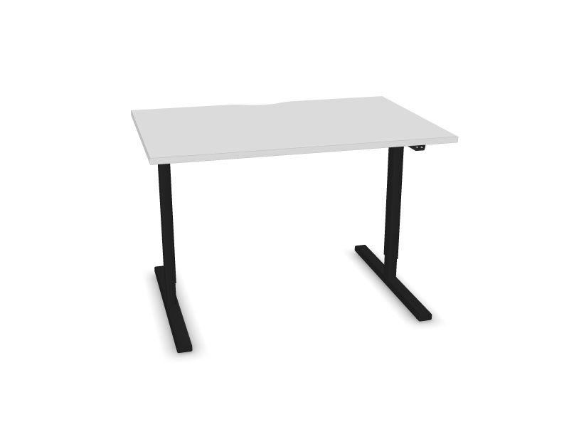 Elektriski regulējams galds EASY Galda virsmas krāsa: M1 - balts melamīns, Kāju krāsa: A - Melns, Izmēri: 1200x800